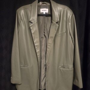 BB Dakota Olive Faux Leather Blazer Jacket - Women